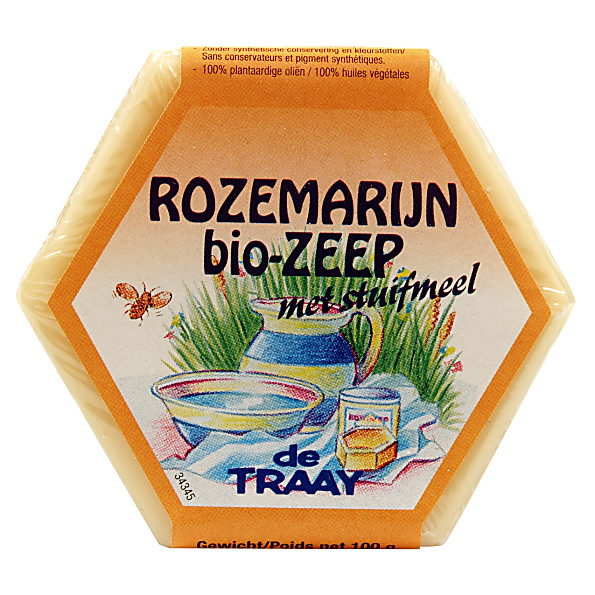 TRAAY ROZEMARIJN STUIFMEEL ZEEP 100 GRAM