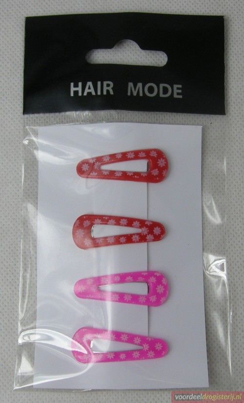 HAIR MODE KLIKKLAK ROSE ROOD 4ST