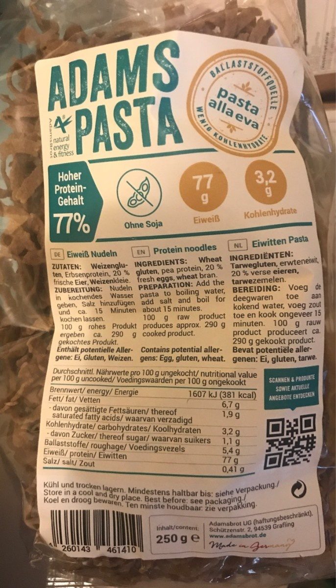 ADAMS PASTA ALLA EVA 250GR