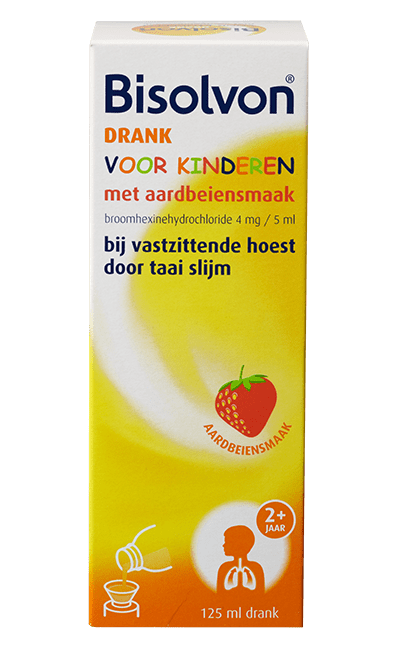 BISOLVON DRANK KIND AARDBEI 125ML