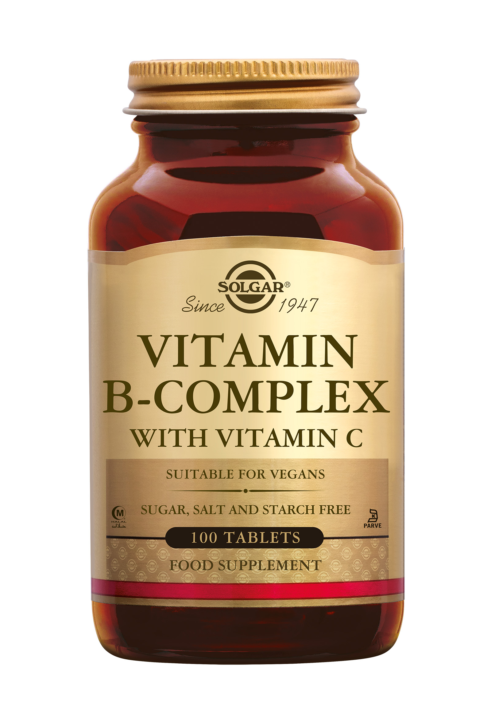 Solgar Vitamin B-complex with Vitamin C (100 stuks)