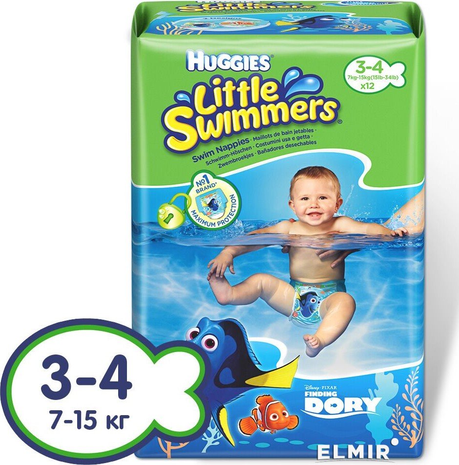 HUGGIE LITTLE SWIMMERS 3/4 12ST