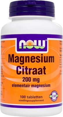 NOW MAGNESIUM CITRAAT 200MG 100ST