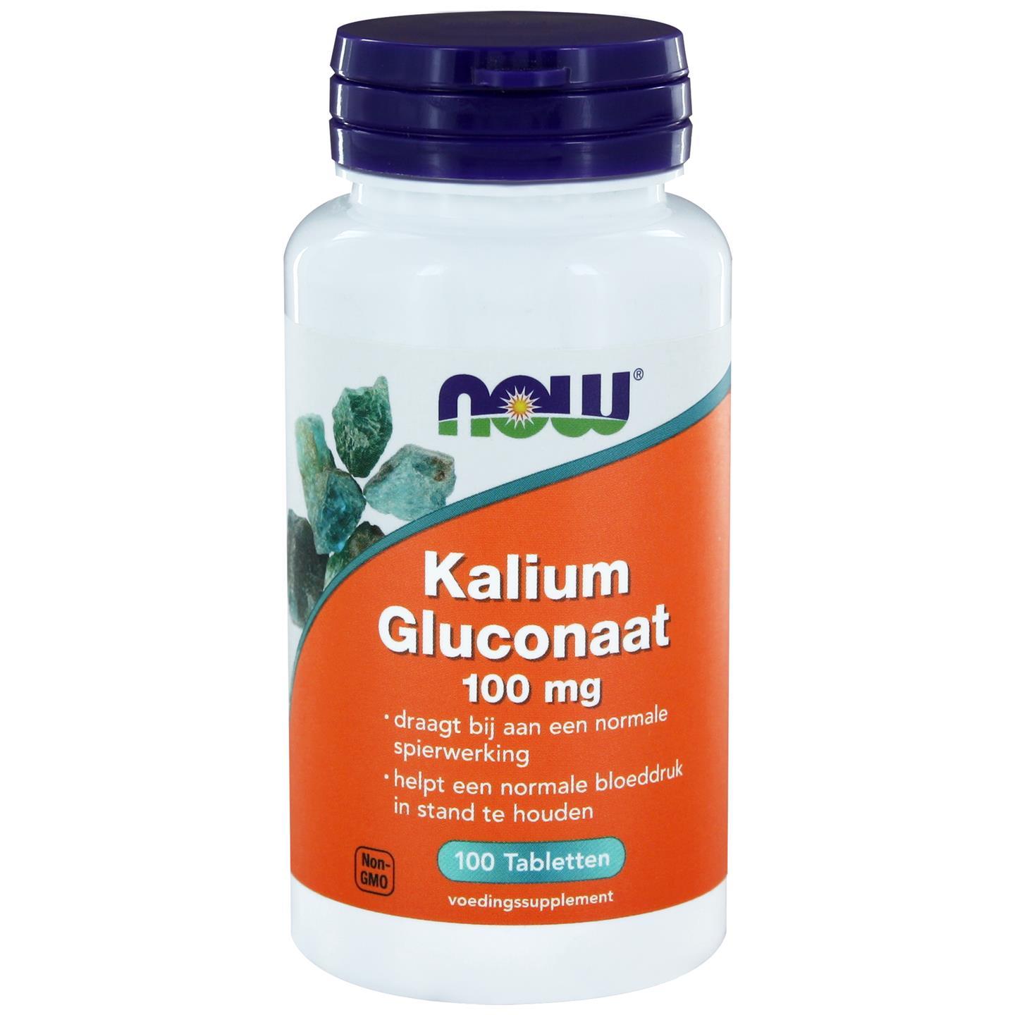 NOW KALIUM GLUCONAAT 100MG 100ST