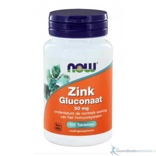 NOW ZINC GLUCONAAT 50MG 100ST