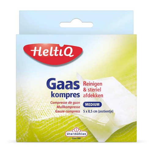 HELTIQ GAASKOMPRES 8,5X5CM 16ST