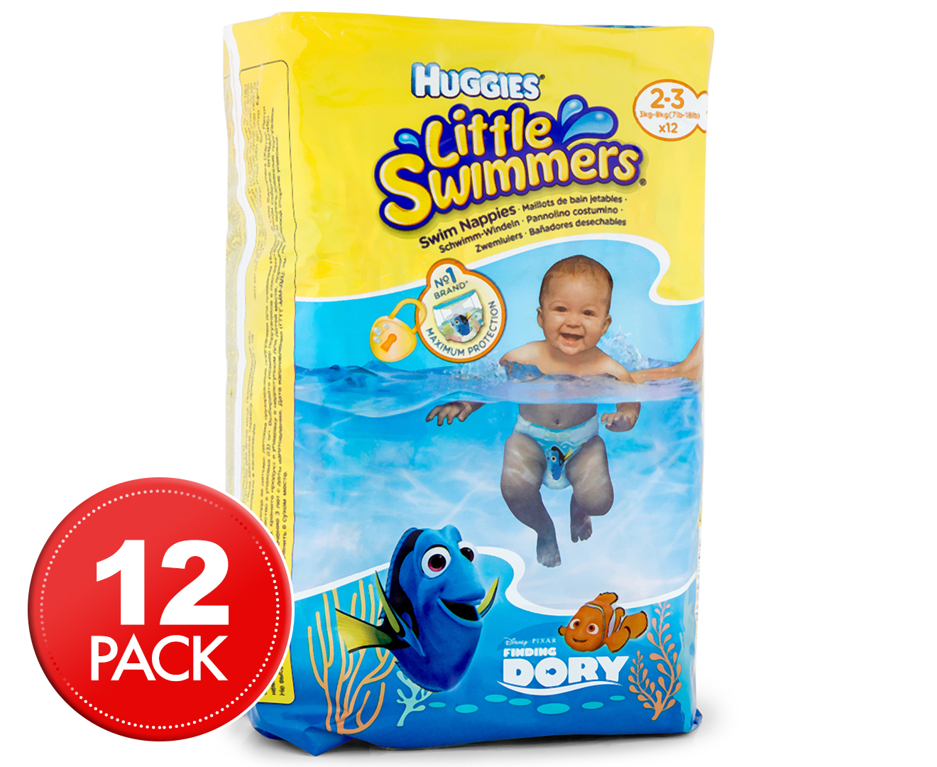 HUGGIE LITTLE SWIMMERS 2/3 12ST