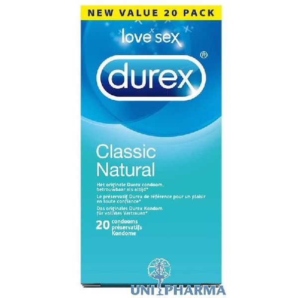 DUREX CONDOOM ORIGINAL NATURAL 20ST