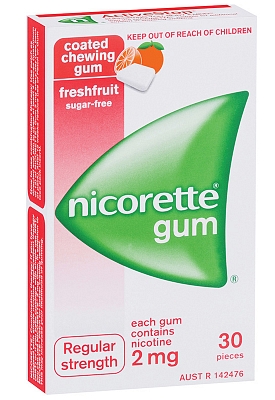 NICORETTE KAUWGOM 2MG FR FRUIT 30ST