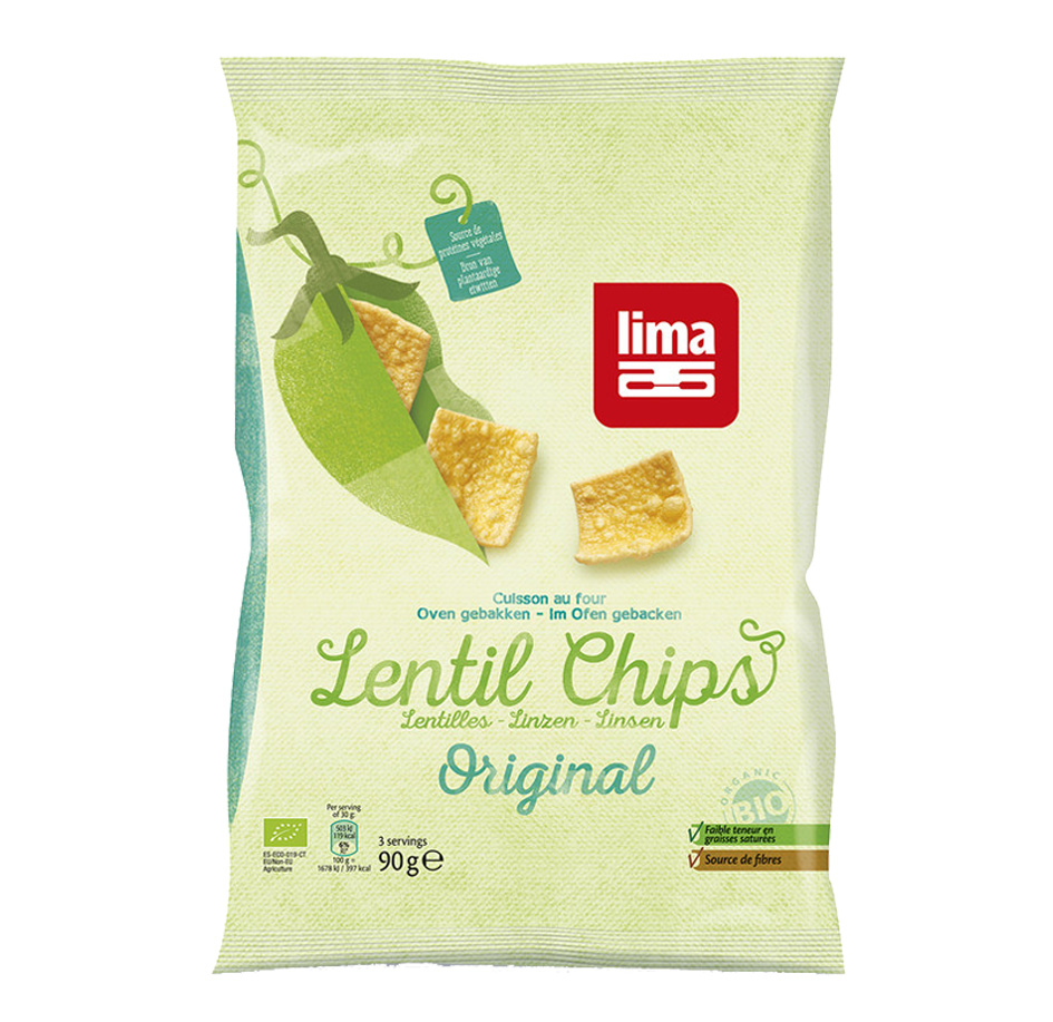 LIMA CHIPS LENTIL ORIGINAL BIO 90GR