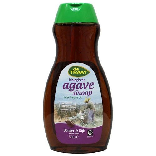 TRAAY SIROOP AGAVE DONKER BIO 490GR