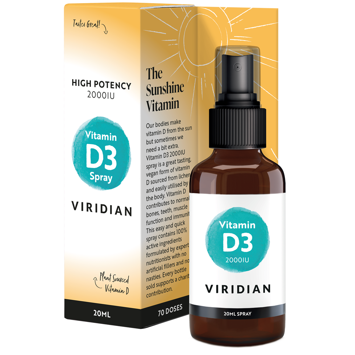 Viridian Vitamin D3 2000 IU Spray (20 stuks)